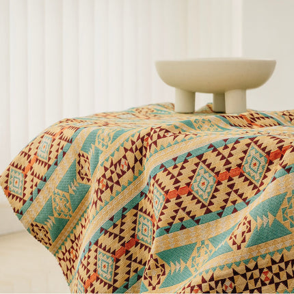 Ethnic style yarn-dyed jacquard cloth geometric stripes home fabric tablecloth sofa cloth decorative cloth for clothes in stock wholesale