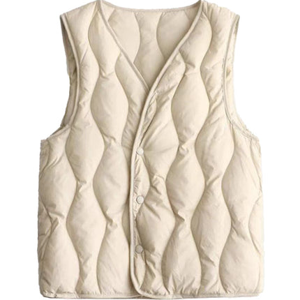 Women's Short down Vest for Winter, Lightweight, Close-Fitting, Warm V-Neck Vest, Base Layer Inner Wear, Inner Liner Sleeveless Vest