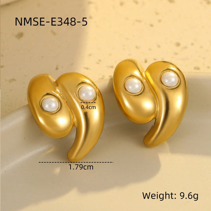 European and American Cross-Border Stainless Steel Tassel Heart Design Earrings Earrings Ins Plated 18K Gold Necklace Hand Jewelry Wholesale