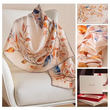 Silk Scarf, Long and Elegant, New Autumn Style, Mulberry Silk Printed, Fashionable Women's Scarf, Versatile