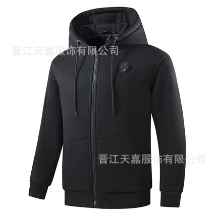 Heating Sweatshirt, Warm Electric Heating Sweatshirt, Couple's Heating Suit, Sports Cold-Proof Constant Temperature Smart Heating Hooded Jacket