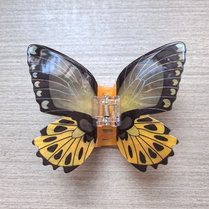 Advanced Sense Simulation Butterfly Grab Clip Temperament Beautiful Headwear Printed Hairpin Back of Head Hair Shark Clip Hair Accessories