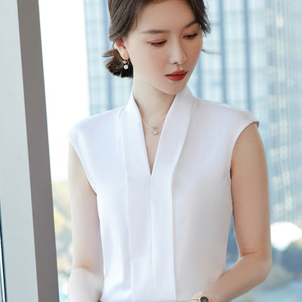 Broadcasting host's suit with women's suit long sleeve shirt base vest formal dress art examination mirror shirt