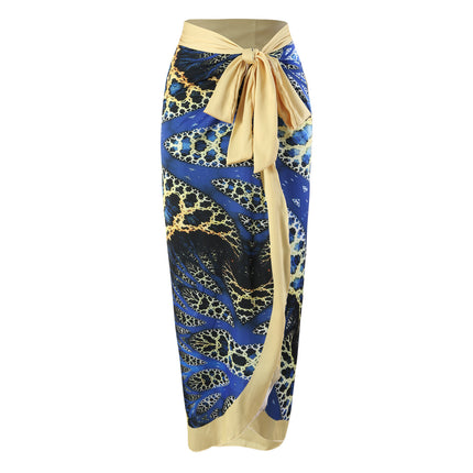 European and American One-Piece Swimsuit Bikini Suit Bikini Conservative Belly-Covering Beach Skirt Chiffon Wrap Skirt Hot Spring Swimsuit