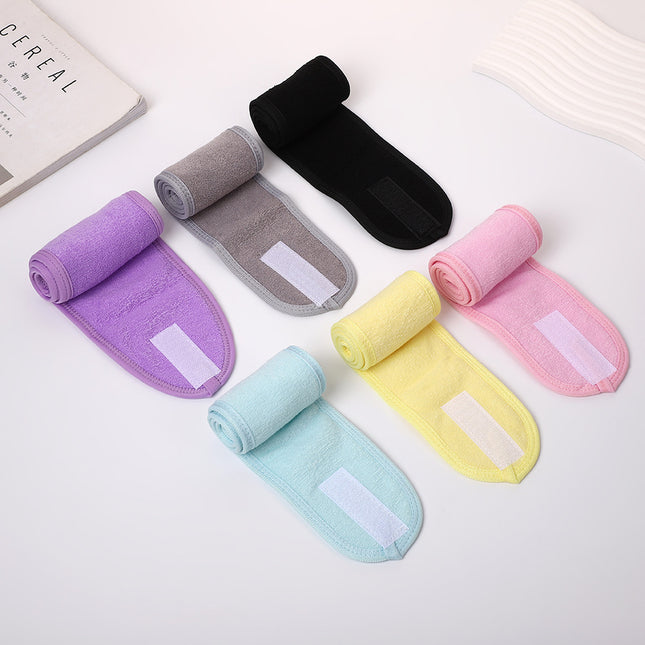 European and American Simple Solid Color Velcro Hairband Women's Transparent Hairband Air Beauty Face Wash Clean Bread Turban Hair Accessories