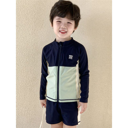Children's Swimsuit Boys' Swimsuit 2025 New Boys' Swimming Trunks Split Swimsuit Suit High-End Wetsuit Trendy