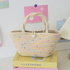 Off-white colorful dot twist bag-pearl buckle
