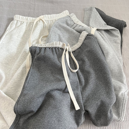 All-match artifact terry pants spring and autumn new recommended women's casual straight pants mop pants all-match pants