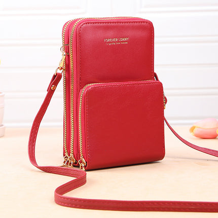 LONNY new transparent touch screen mobile phone bag organ multi-card position trendy simple crossbody small bag multi-functional mobile phone