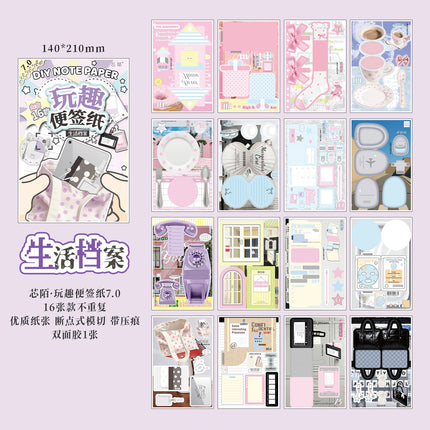 Xinmo Creative Fun Full Set Pet Sticky Notes Journal Drawing Materials DIY Gift Vintage Sticker Set