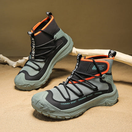 Men's Shoes Winter 2024 New Trbottomy Versatile Sports and Leisure Men's Wear-Resistant Thick Sole Heightening Black Dad Trendy Shoes