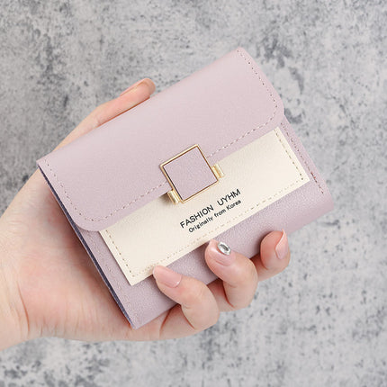 Simple Wallet for Women Korean Style Anti-Magnetic Student Portable Fresh Coin Purse Multifunctional Folding Small Wallet Card Holder
