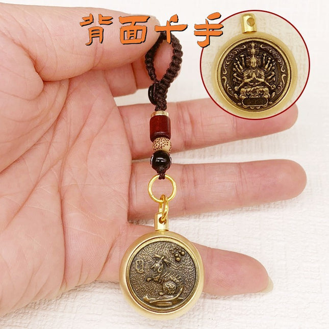 A generation of 12 zodiac Buddha patron saint turn key chain pendant fortune into the eight patron saint of treasure gourd