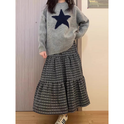 Autumn and winter women's 2023 new tea series wear wear slightly fat fashion Korean Drama High sense sweater two-piece suit dress
