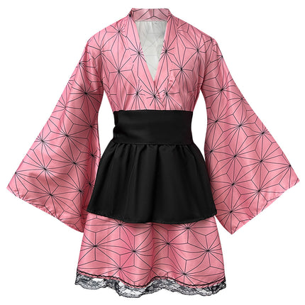 Spot Halloween Demon Slayer Anime Kamado Tanjiro Nezuko Cospaly Costume Japanese Kimono