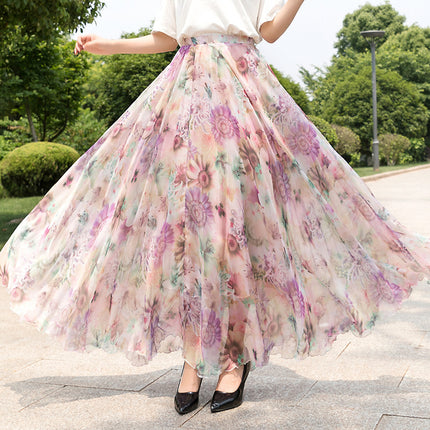 European and American Printed Skirt for Women Amazon 2025 Summer New Casual Seaside Vacation Long Skirt Skirt