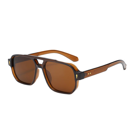 European and American New Style Square Fashion Double Bridge Sunglasses Men's Cross-Border Retro Casual Driving Glasses Anti-Violet Rays