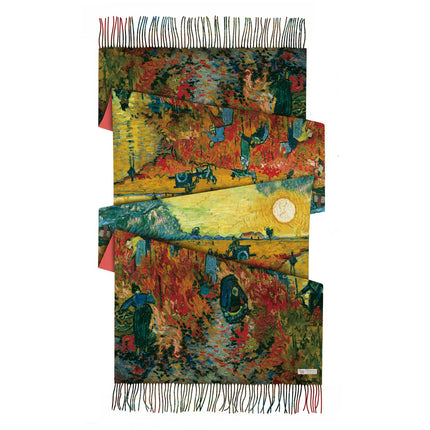 Winter Fashionable and Versatile Van Gogh Oil Painting Series Starry Sky Ladies Imitation Cashmere Long Scarf for Mother Shawl Warm Scarf