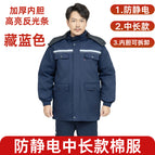 Navy blue mid-length cotton jacket / M/165( 50-60kg )