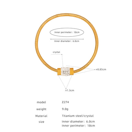 Antique European and American titanium steel vacuum plating 18k gold non-fading round heart pendant bracelet women's wholesale jewelry