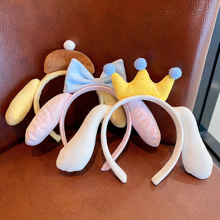 Children's Cartoon Yugui Dog Headband Pressure Hair Non-slip Face Wash Hoop Cute Girls' Hair Hoop Internet Celebrant Hair Card Crown Headwear
