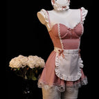 Pink maid outfit [including dress + headband + neck ring] / S
