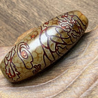 Dragon scale open piece shenlong dzi bead 20*55mm
