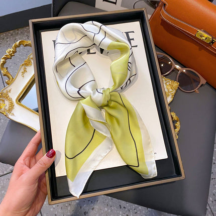 70cm Imitation Silk Square Scarf Fashion All-match Silk Scarf Professional Scarf Korean Style Neck Protection Scarf Decorative Small Square Scarf