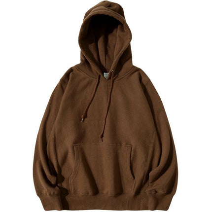 460g Spring and Autumn Earth Color Chocolate Sweatshirt Brown Retro Hooded Sweatshirt