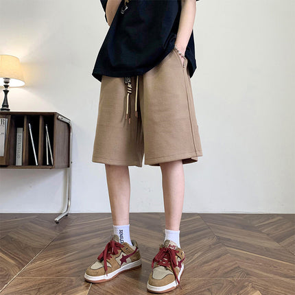Waffle Shorts Men's Summer Thin Trendy Brand Loose Large Size Mid-Pants American Sports Boys Casual Five-Point Pants Men