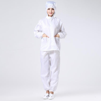 Anti-static split clothing hooded dust-proof clean blue work clothes white spray paint dust-free clothing purification washable