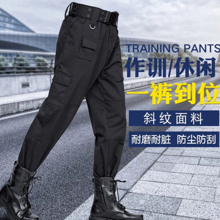 Summer Security Pants Men's Black Summer Wear-resistant Work Clothes Pants Autumn and Winter Tactical Pants Combat Pants Training Pants