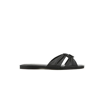 in stock and fast delivery! Su Yinyin Same Shoes Square Head Wrinkled Flat Casual Beach Slippers Women's Outer Wear Sandals