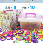808 pieces of pop beads [storage box] with-10 bracelets +3 hair bands