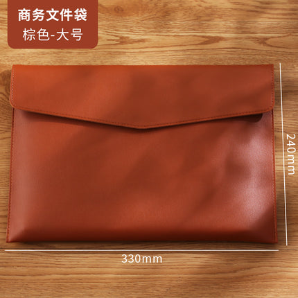 A4 Leather Document Bag Information Storage Bag Tablet Bag Briefcase Real Estate Insurance Contract Bill File Bag Customization