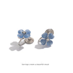 【2836】blue four-leaf clover mosquito coil ear clip