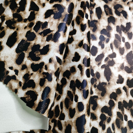 Pu Leopard Print Leather Fabric Anime DIY Imitation Cotton Velvet Base Printed Crafts Home Furniture Artificial Leather Bags