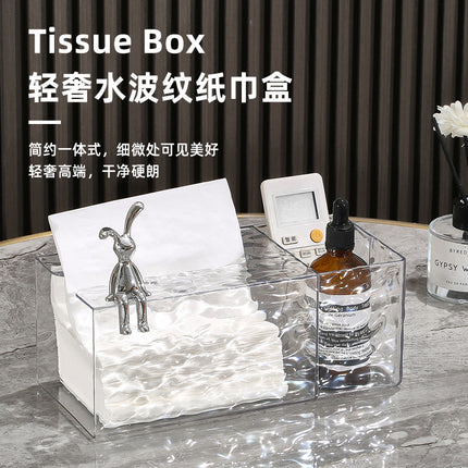 Yzt2877 Glacier Pattern Multi-Compartment Tissue Box High-End Light Luxury Creative Storage Box for Bathroom and Bedroom Home Use Tissue Dispenser