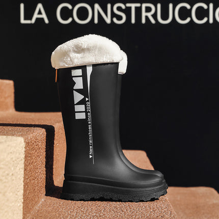 Korean-Made Single-Layer Russian Cross-Border Fashion High-Top Women's Rain Boots, Non-Slip Waterproof Rubber Shoes, Versatile New Style