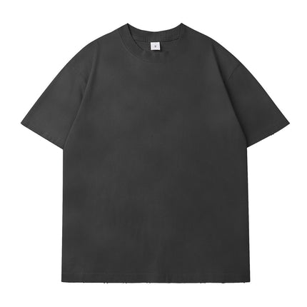 260g Drop Shoulder Loose Fit Cotton Distressed Short Sleeve T-Shirt Pure Cotton T-Shirt Unisex Promotional Shirt Company Team Building Workwear
