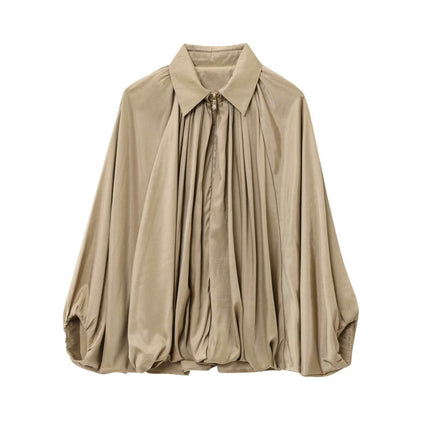 Aviator Jacket Cross-Border Fluffy European and American Style Fashion Foreign Trade Women's Clothing Army Green
