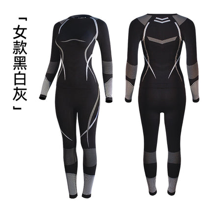 2025 Autumn and Winter Quick-Drying Ski Clothing for Men and Women, Sports Tight-Fitting Moisture-Wicking and Warm Mountain Climbing Hiking Compression Clothing Suit