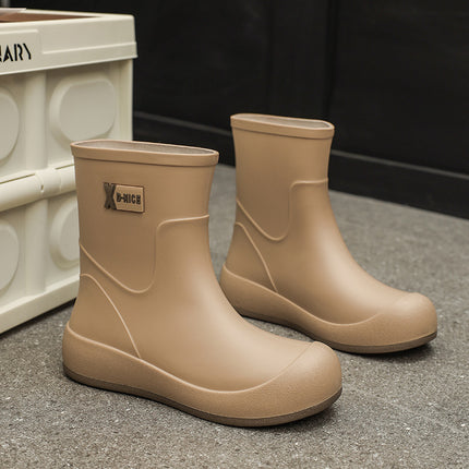 Cross-Border Fashion Rain Boots for Women, Short-Tube Soft-Soled Comfortable Korean-Style Versatile Water Shoes, Outdoor Camping Shoes, Waterproof Car Wash Shoes