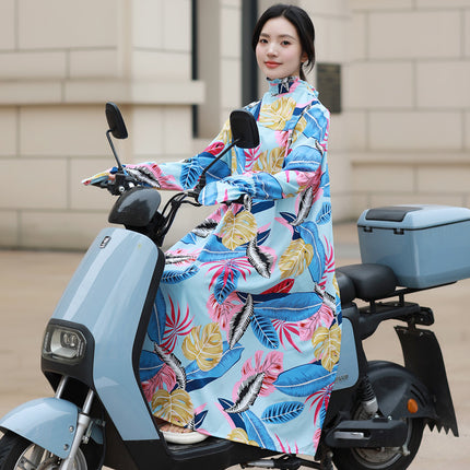 Electric Motorcycle Sunscreen Clothing Women's Spring and Summer Long Battery Car Outdoor Cycling Sunshade Outdoor Travel Sunscreen Clothing