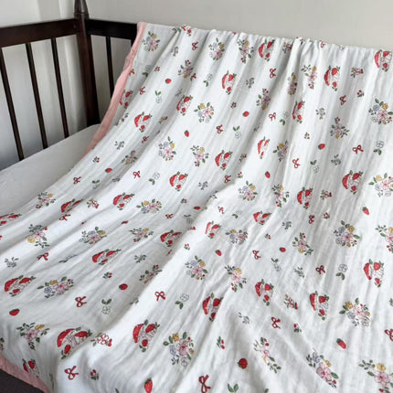 Summer bamboo fiber four-layer gauze blanket children's air conditioning blanket adult student bamboo cotton bed sheet cold feeling blanket kindergarten