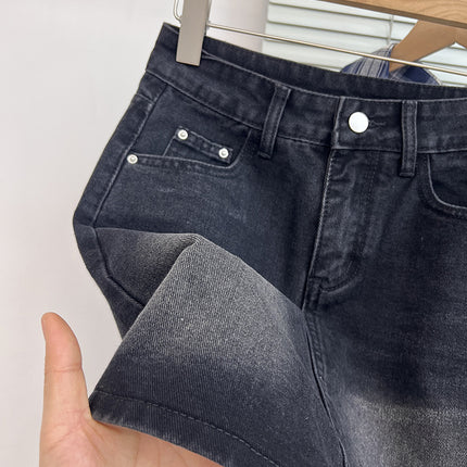 Plus Size Women's Design Denim Skirt Summer New Pear-Shaped Figure Fat mm High Waist Slimming Look A-Line Skirt