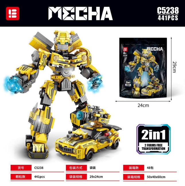 Lele Brothers 8847 Deformation Optimus Prime Gift Robot for Boys and Girls Children Toy Assembled Building Blocks Wasp Mecha
