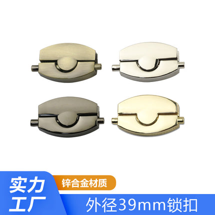 New Bag Lock Press Lock Handbag Bag Accessories Time Bag Casual Bag Women's Bag Decorative Organ Lock