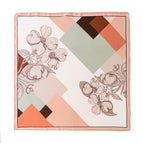 Fhz25-9555-1 orange pink block flowers / 65*65