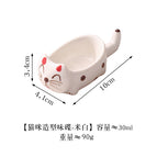 Cat shaped seasoning plate-off-white
